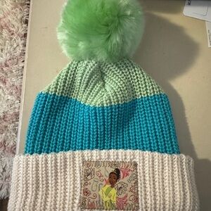 Disney Tiana Green and Blue Beanie with Pom-Pom